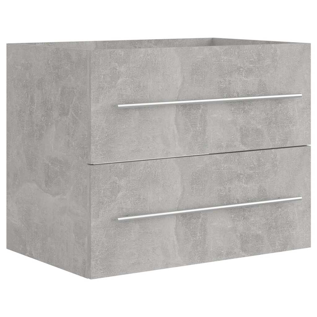 2-piece bathroom furniture set concrete gray wood material