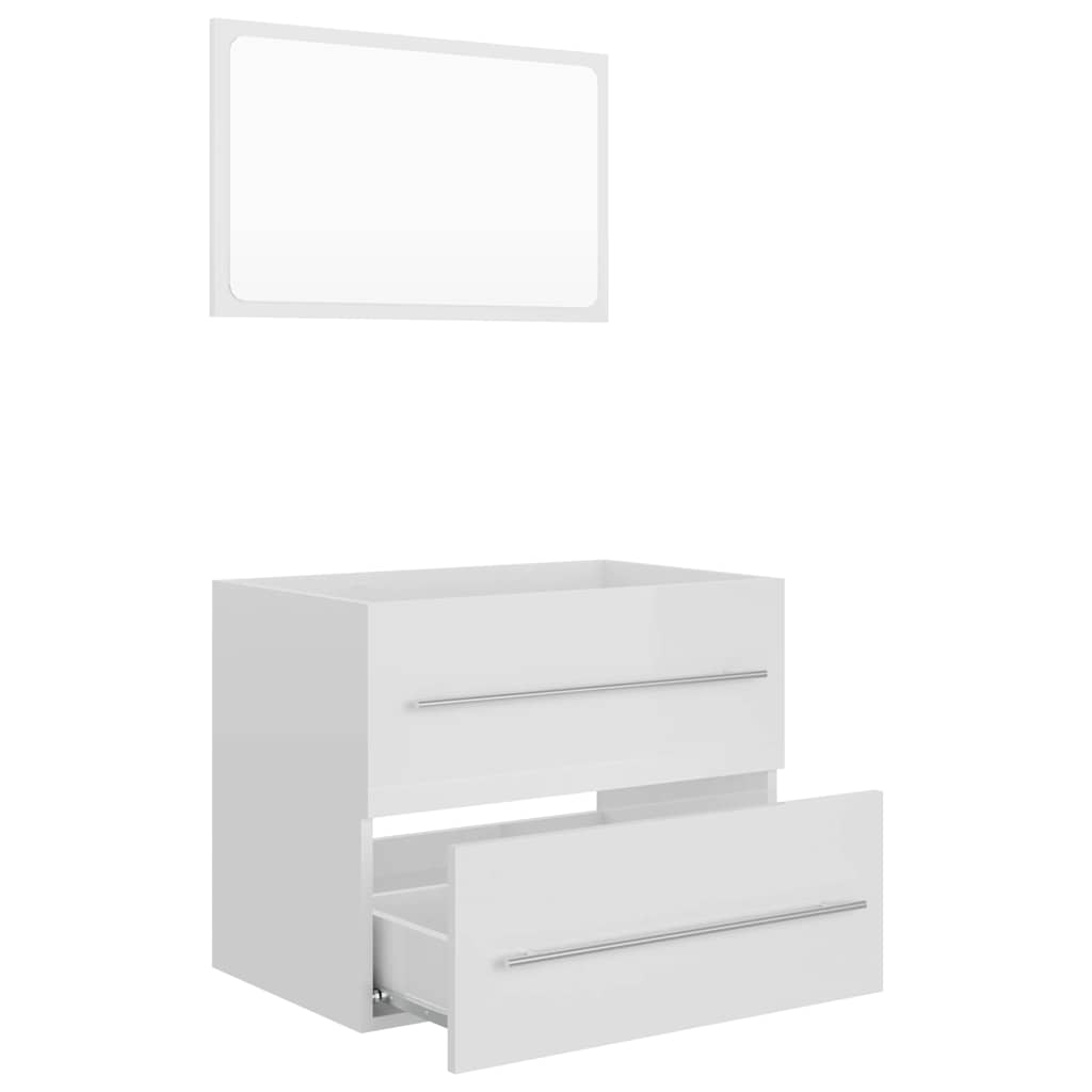 2-piece bathroom furniture set high-gloss white wood material