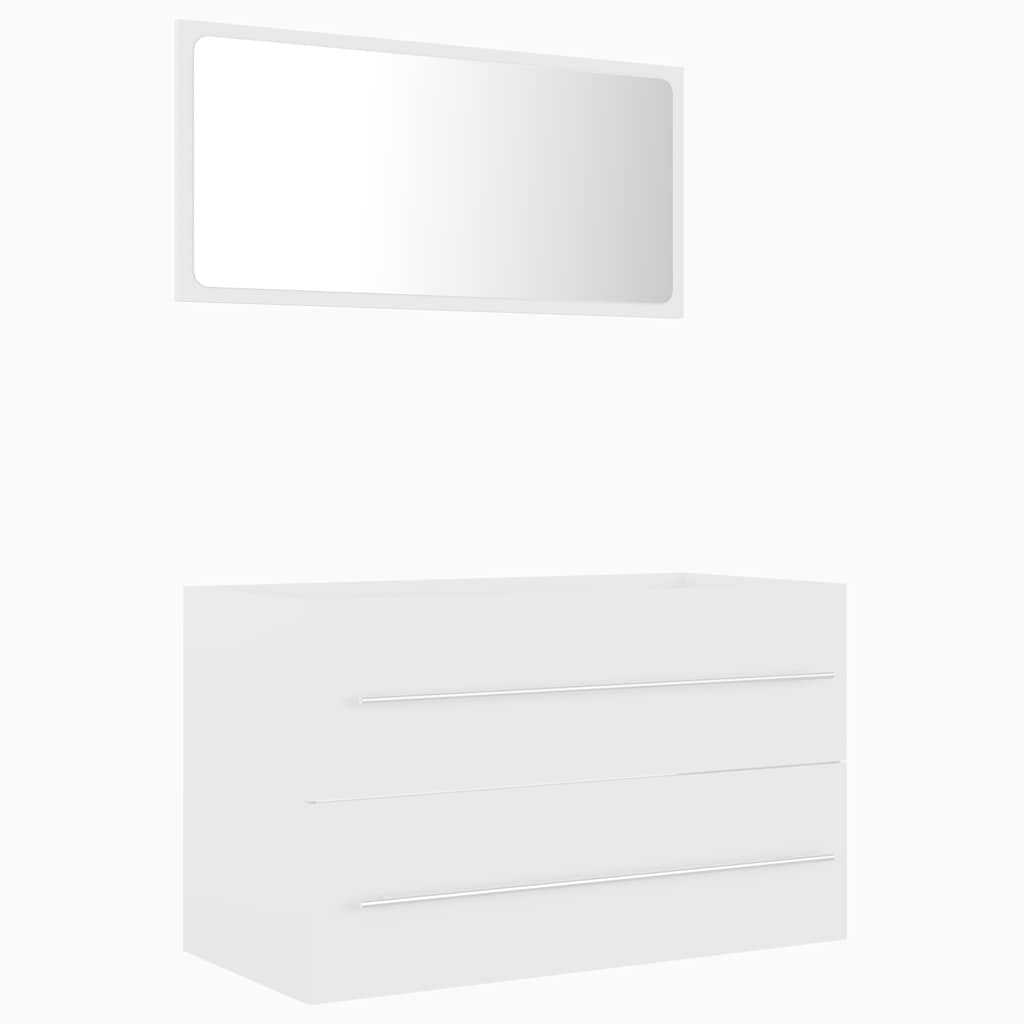 2-piece bathroom furniture set white wood material