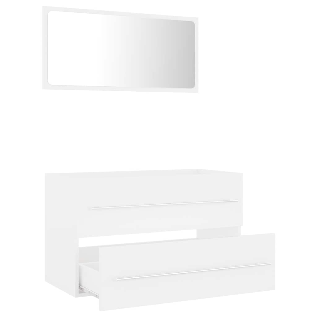 2-piece bathroom furniture set white wood material