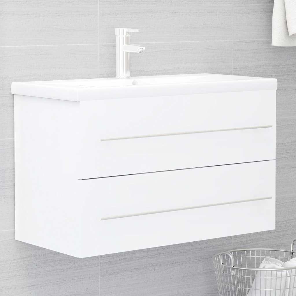 2-piece bathroom furniture set white wood material