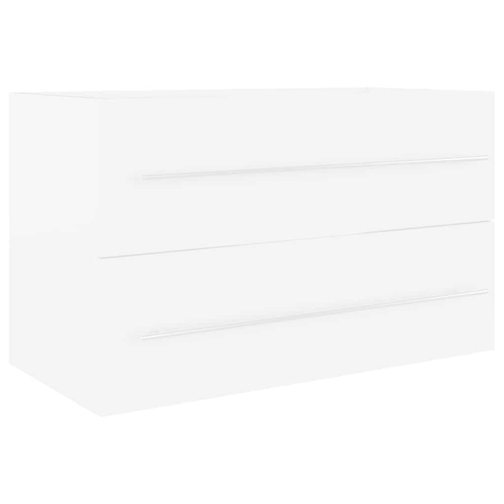 2-piece bathroom furniture set white wood material