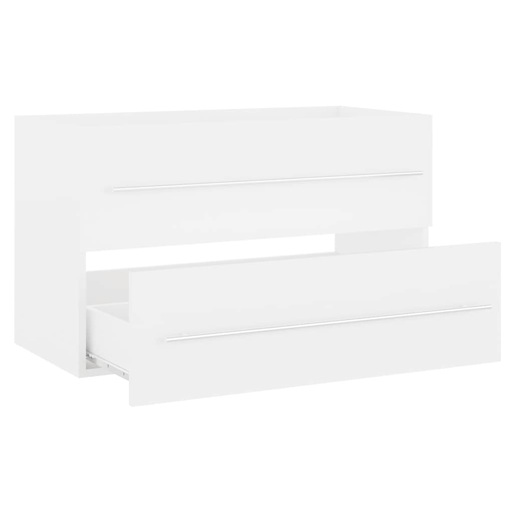 2-piece bathroom furniture set white wood material