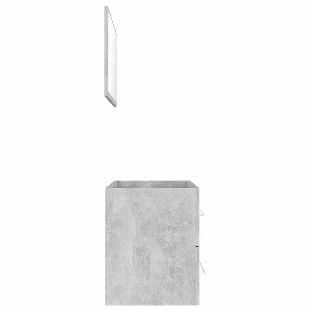 2-piece bathroom furniture set concrete gray wood material