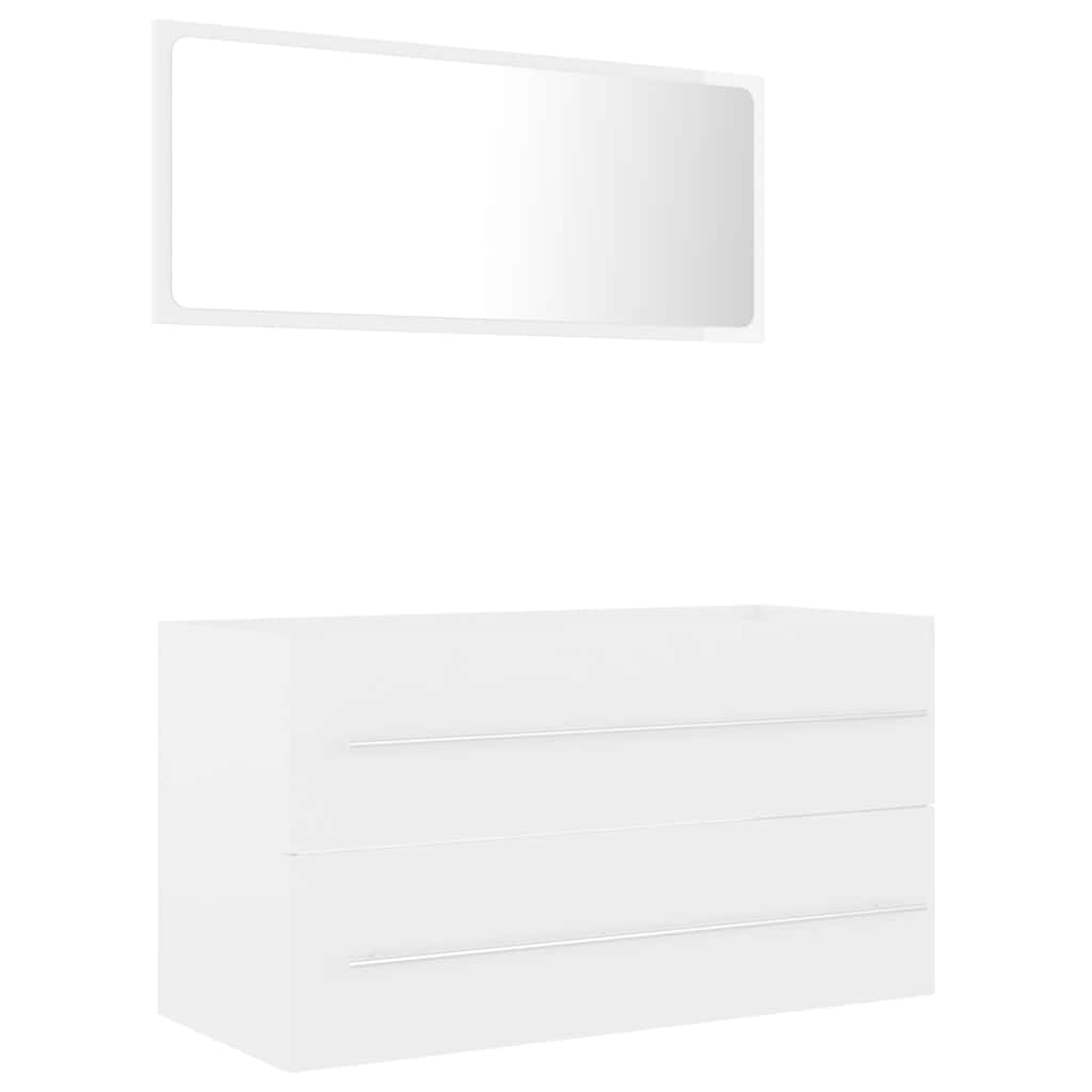 2-piece bathroom furniture set white wood material