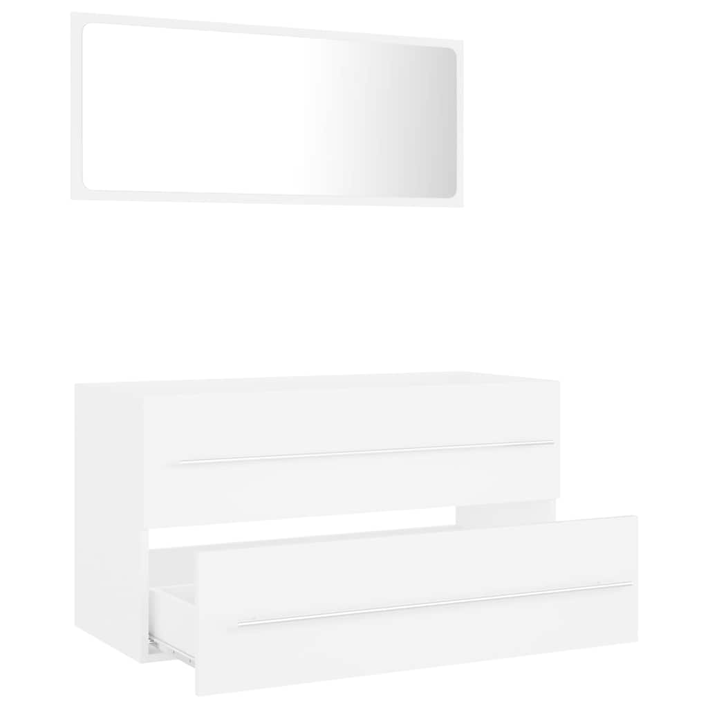 2-piece bathroom furniture set white wood material