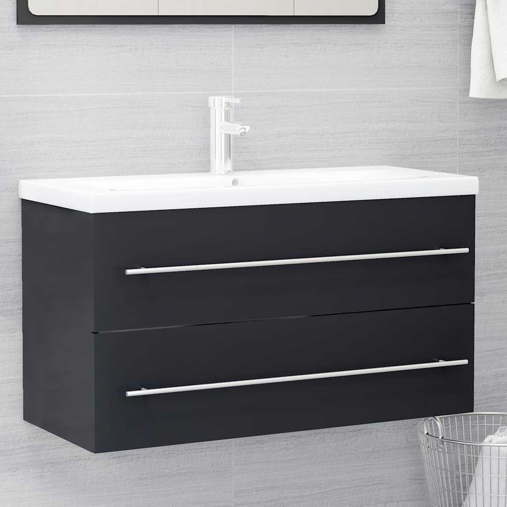 2-piece bathroom furniture set gray wood material