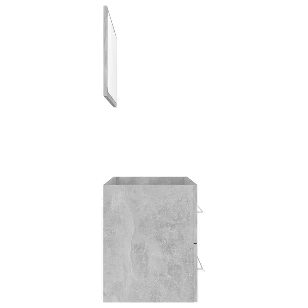 2-piece bathroom furniture set concrete gray wood material