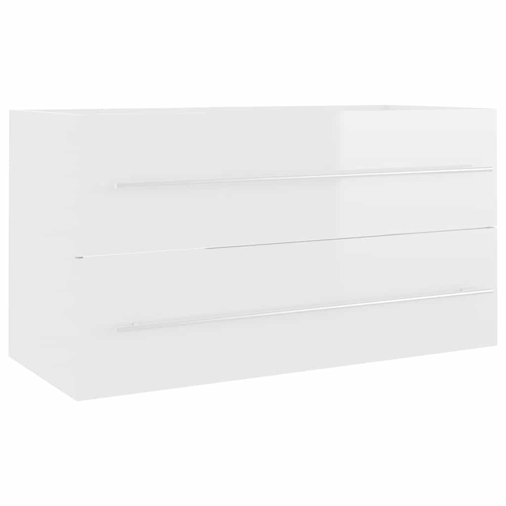 2-piece bathroom furniture set high-gloss white wood material