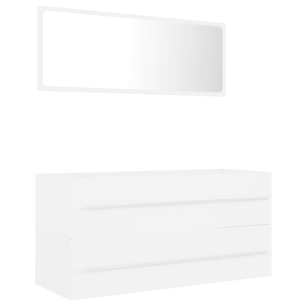 2-piece bathroom furniture set white wood material