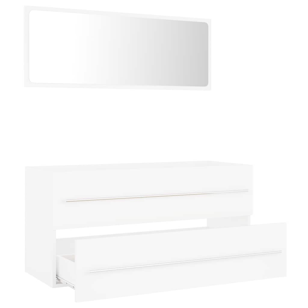 2-piece bathroom furniture set white wood material