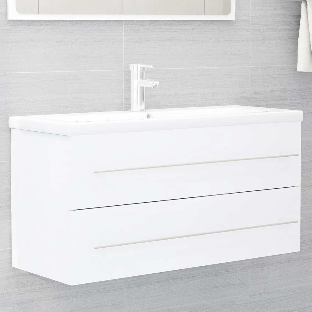 2-piece bathroom furniture set white wood material