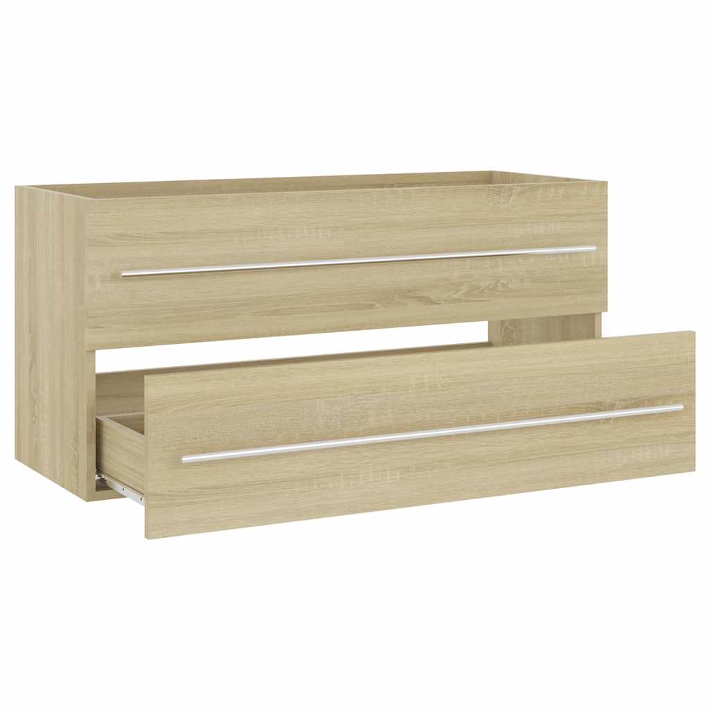 2-piece bathroom furniture set Sonoma oak wood material