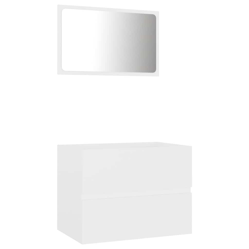 2-piece bathroom furniture set white wood material