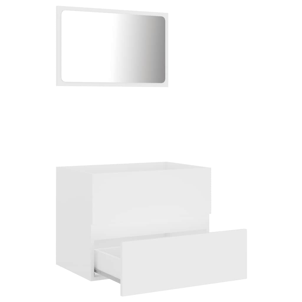 2-piece bathroom furniture set white wood material