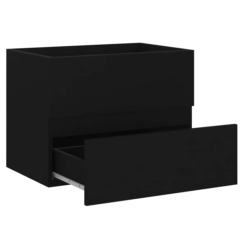 2-piece bathroom furniture set black wood material