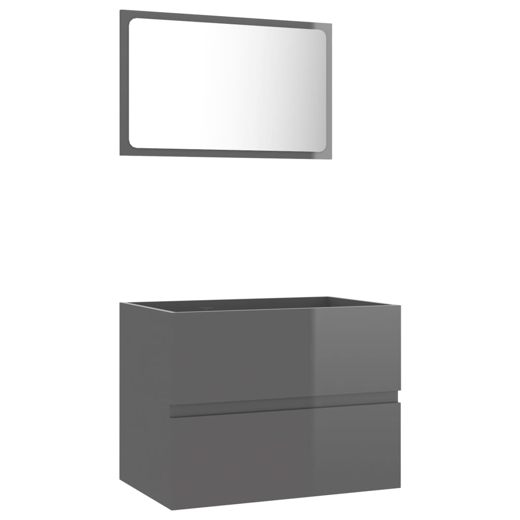 2-piece bathroom furniture set gray wood material