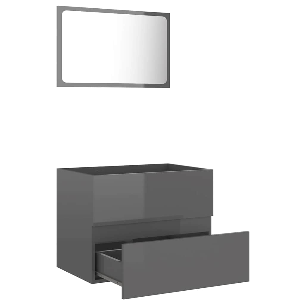 2-piece bathroom furniture set gray wood material