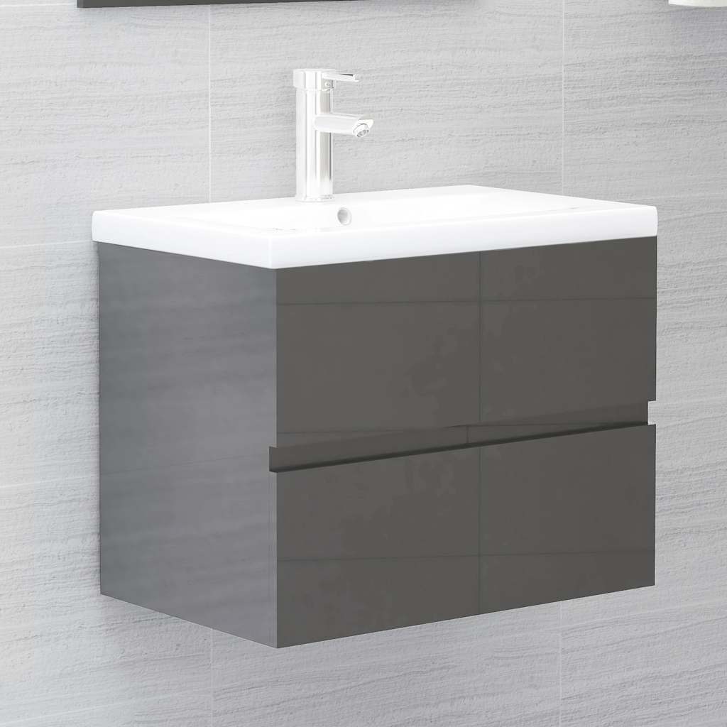 2-piece bathroom furniture set gray wood material