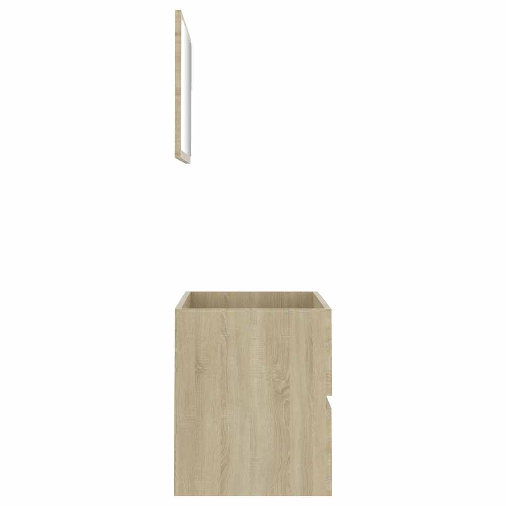 2-piece bathroom furniture set Sonoma oak wood material