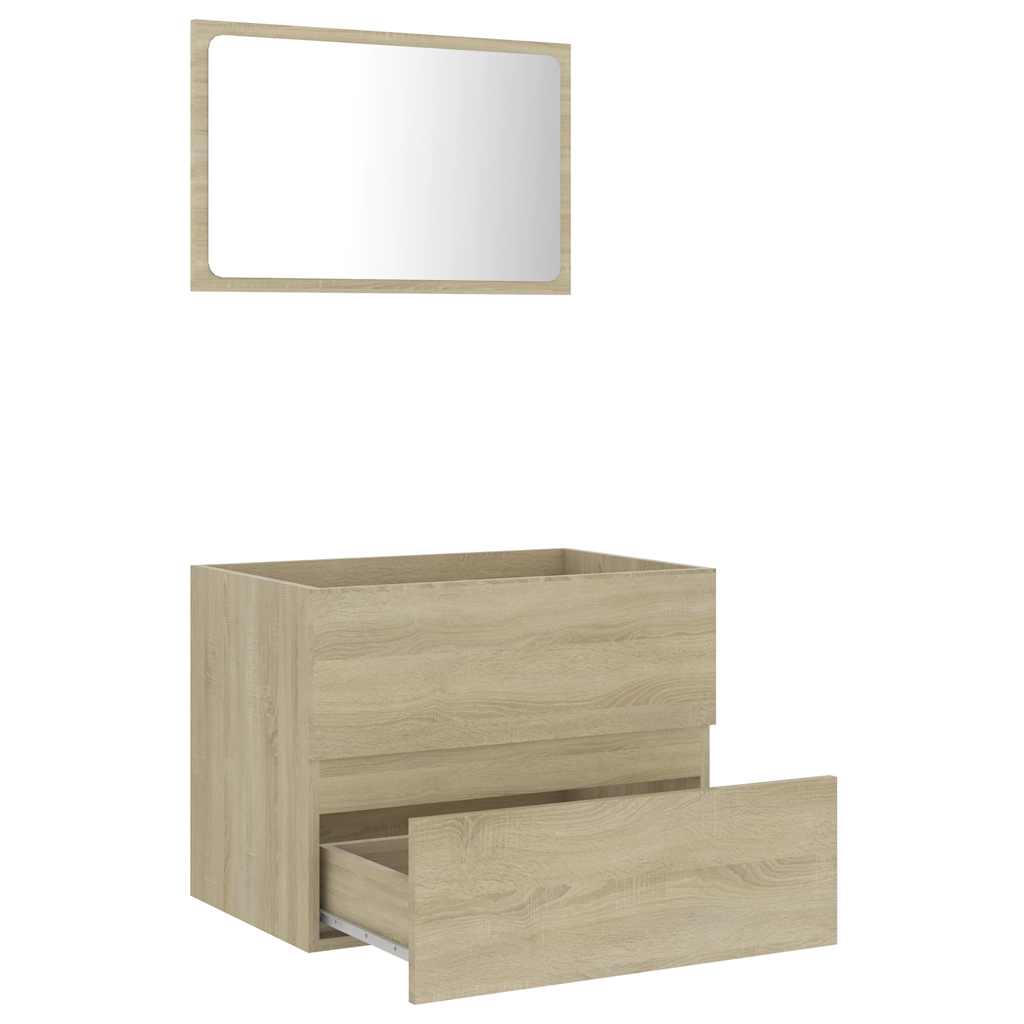 2-piece bathroom furniture set Sonoma oak wood material