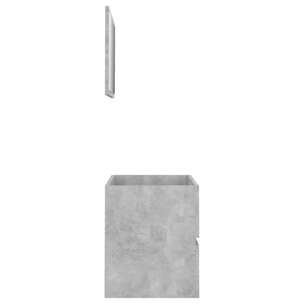 2-piece bathroom furniture set concrete gray wood material