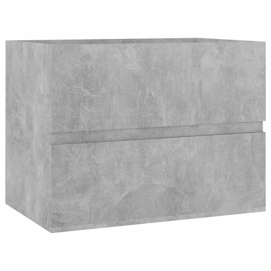 2-piece bathroom furniture set concrete gray wood material