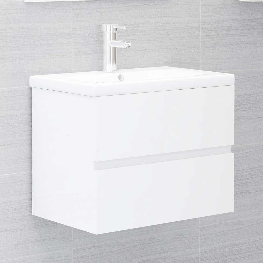 2-piece bathroom furniture set high-gloss white wood material