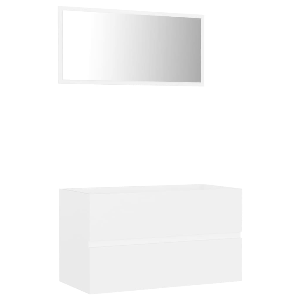 2-piece bathroom furniture set white wood material