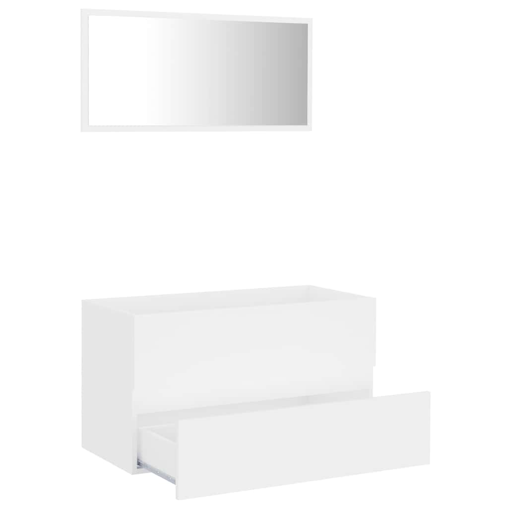 2-piece bathroom furniture set white wood material