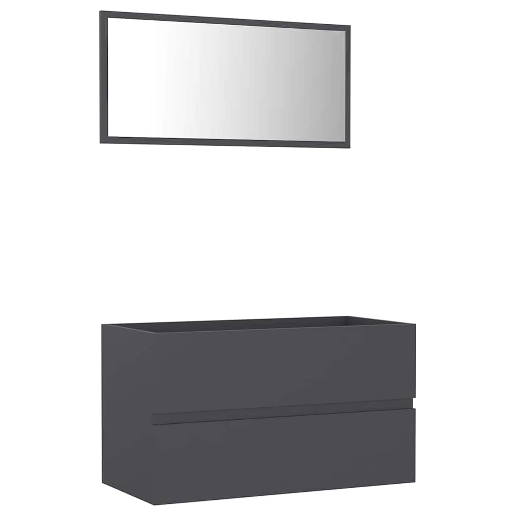 2-piece bathroom furniture set gray wood material