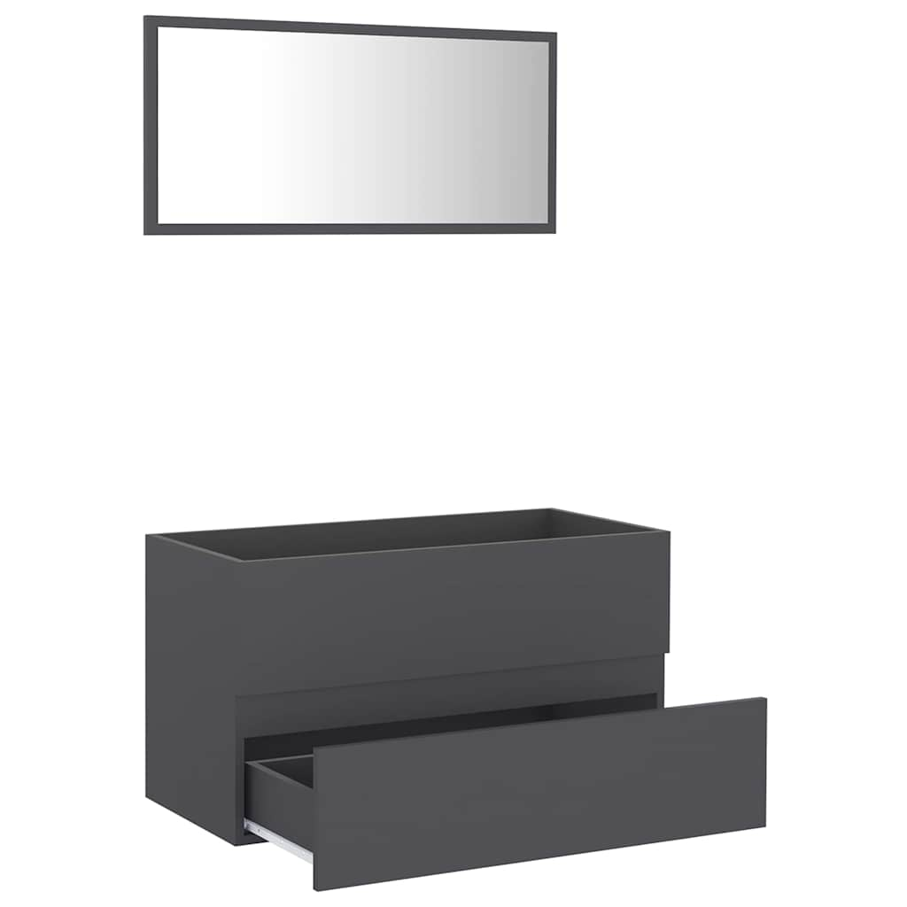 2-piece bathroom furniture set gray wood material