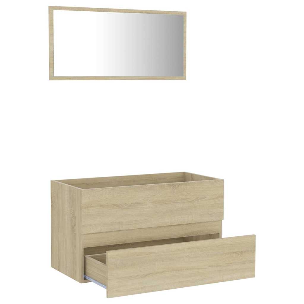 2-piece bathroom furniture set Sonoma oak wood material