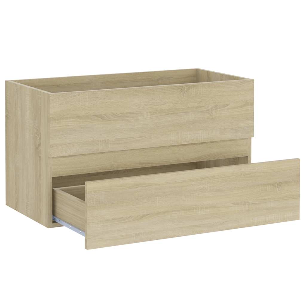 2-piece bathroom furniture set Sonoma oak wood material