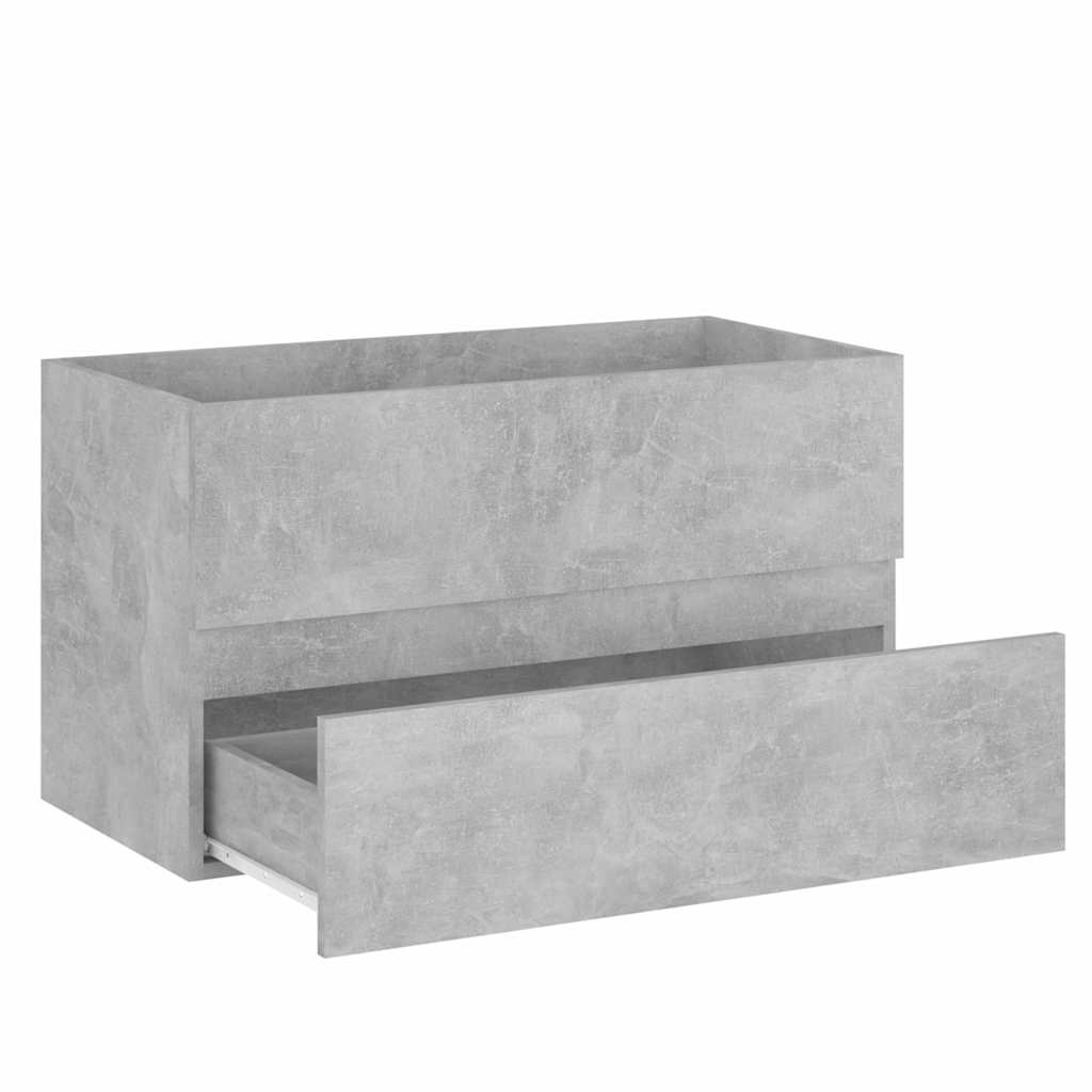 2-piece bathroom furniture set concrete gray wood material