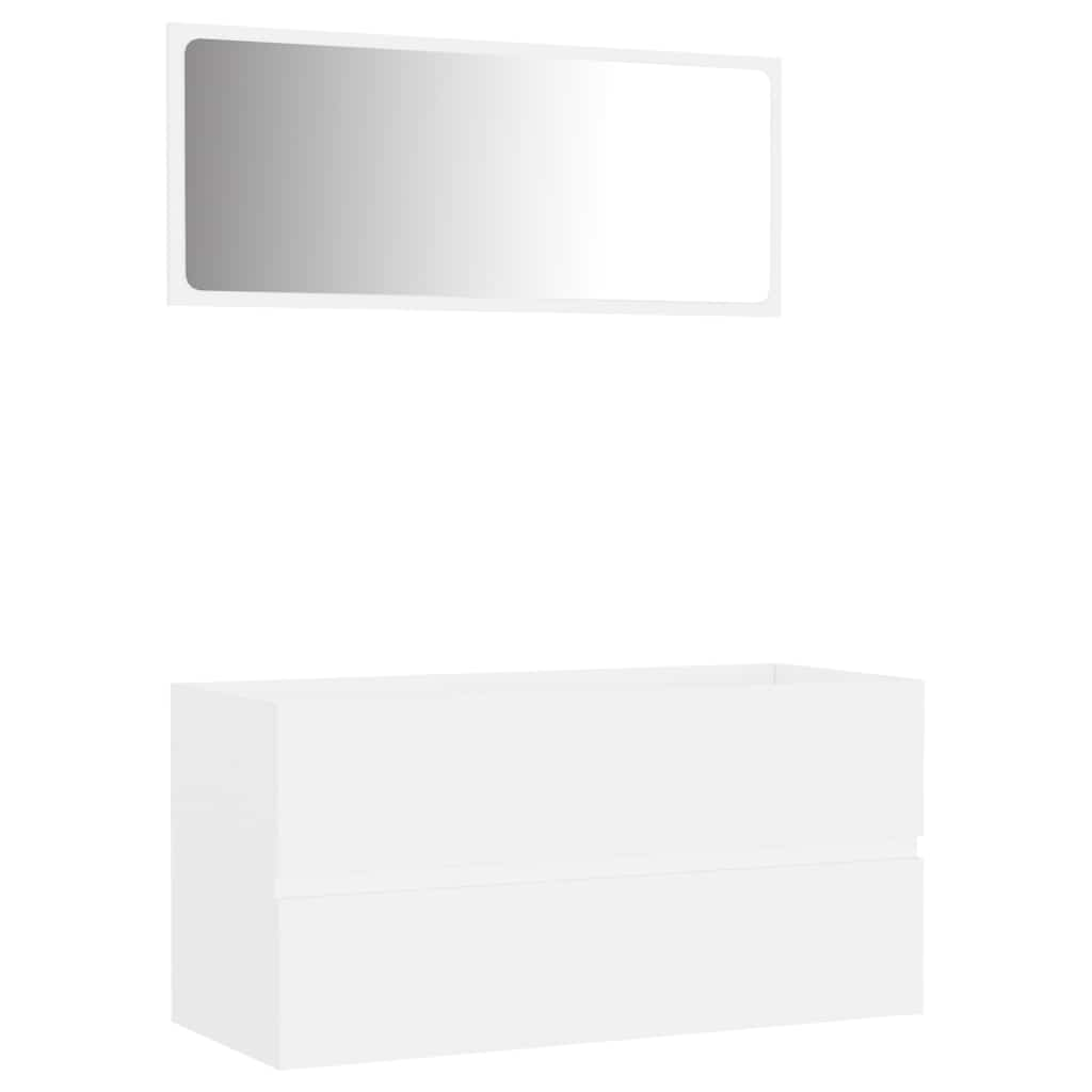 2-piece bathroom furniture set white wood material