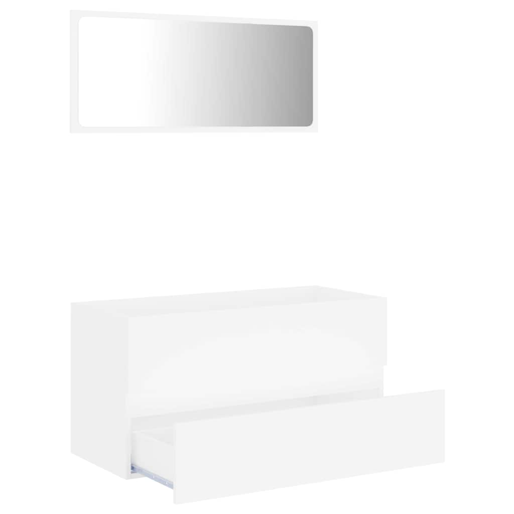 2-piece bathroom furniture set white wood material