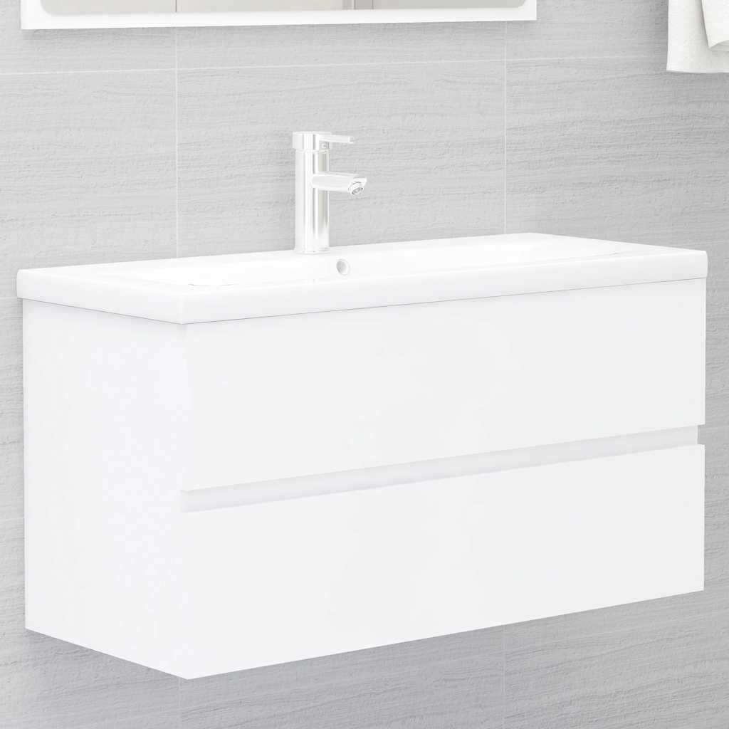 2-piece bathroom furniture set white wood material