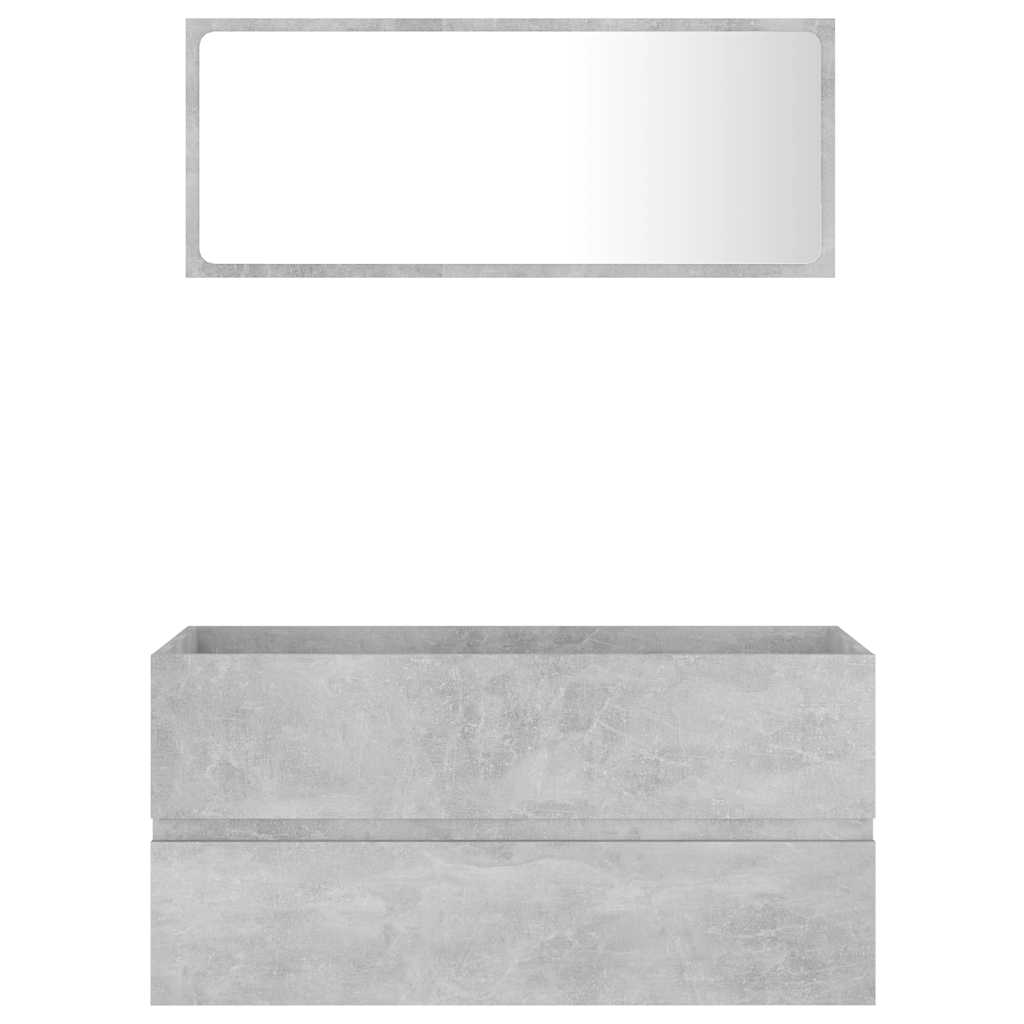 2-piece bathroom furniture set concrete gray wood material