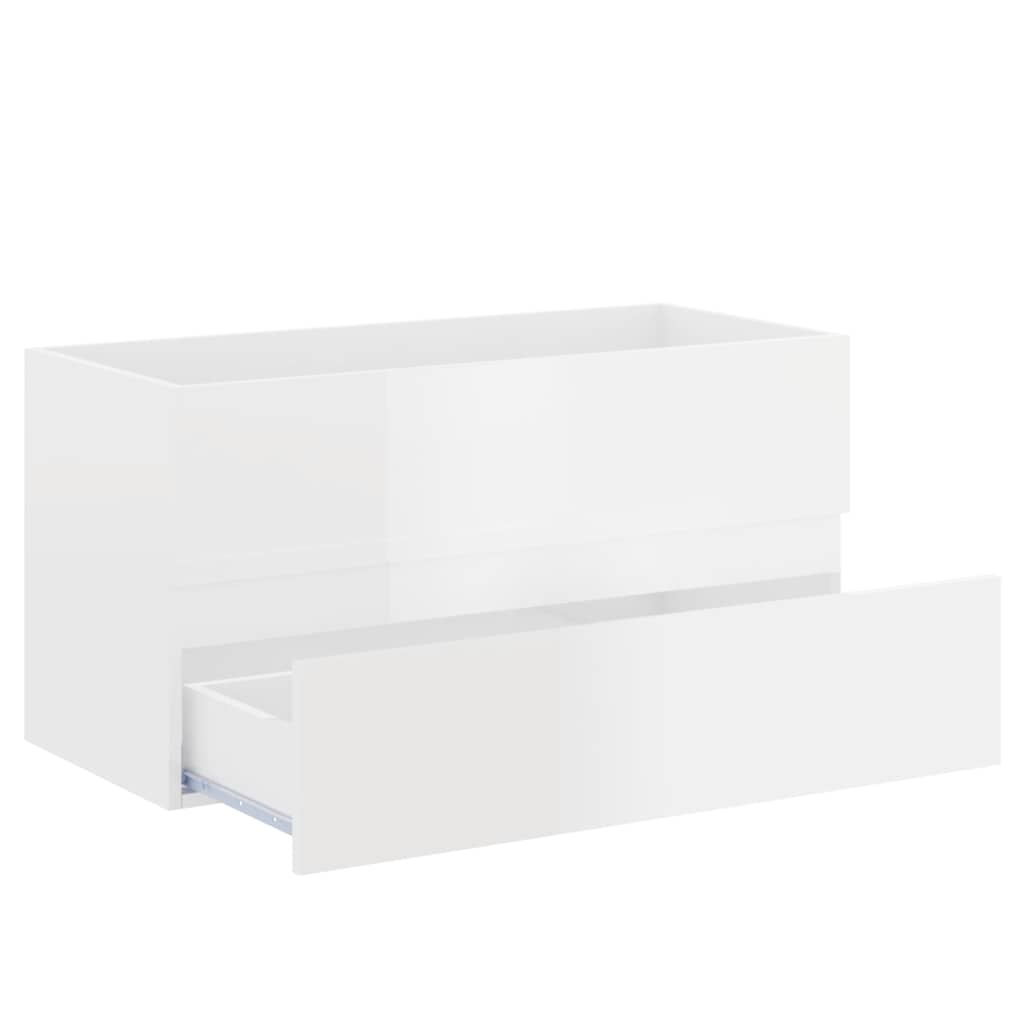 2-piece bathroom furniture set high-gloss white wood material