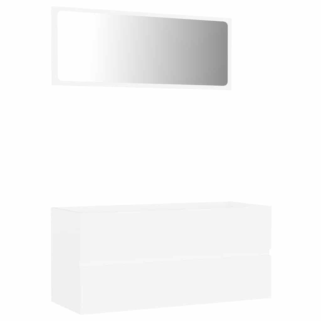 2-piece bathroom furniture set white wood material