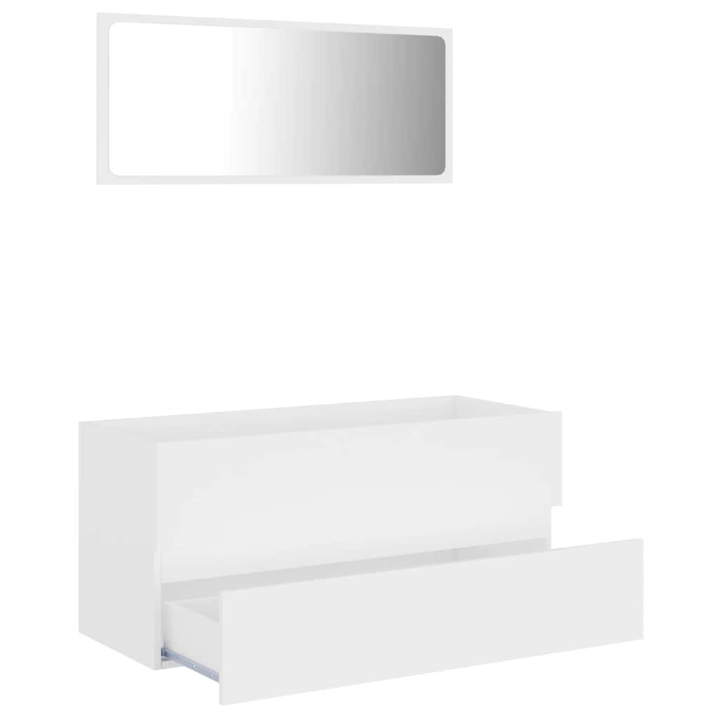 2-piece bathroom furniture set white wood material