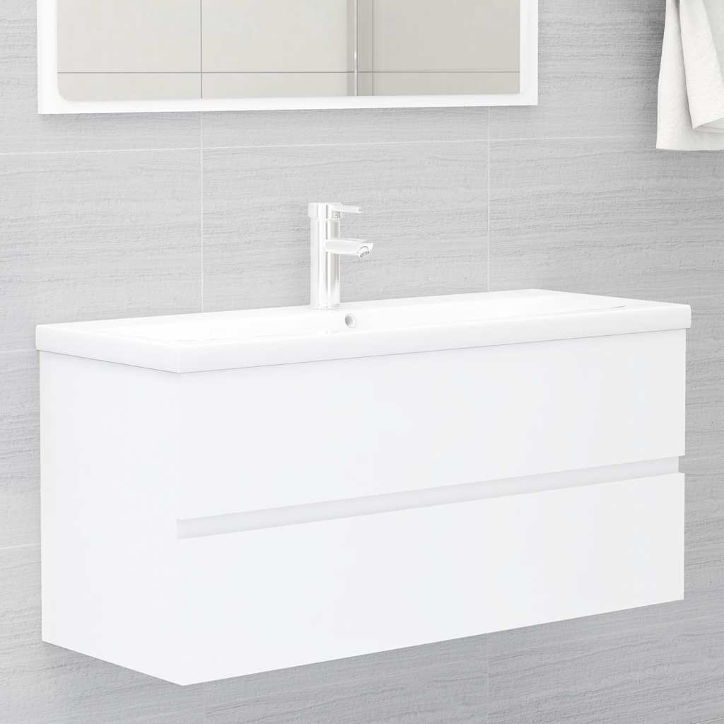 2-piece bathroom furniture set white wood material