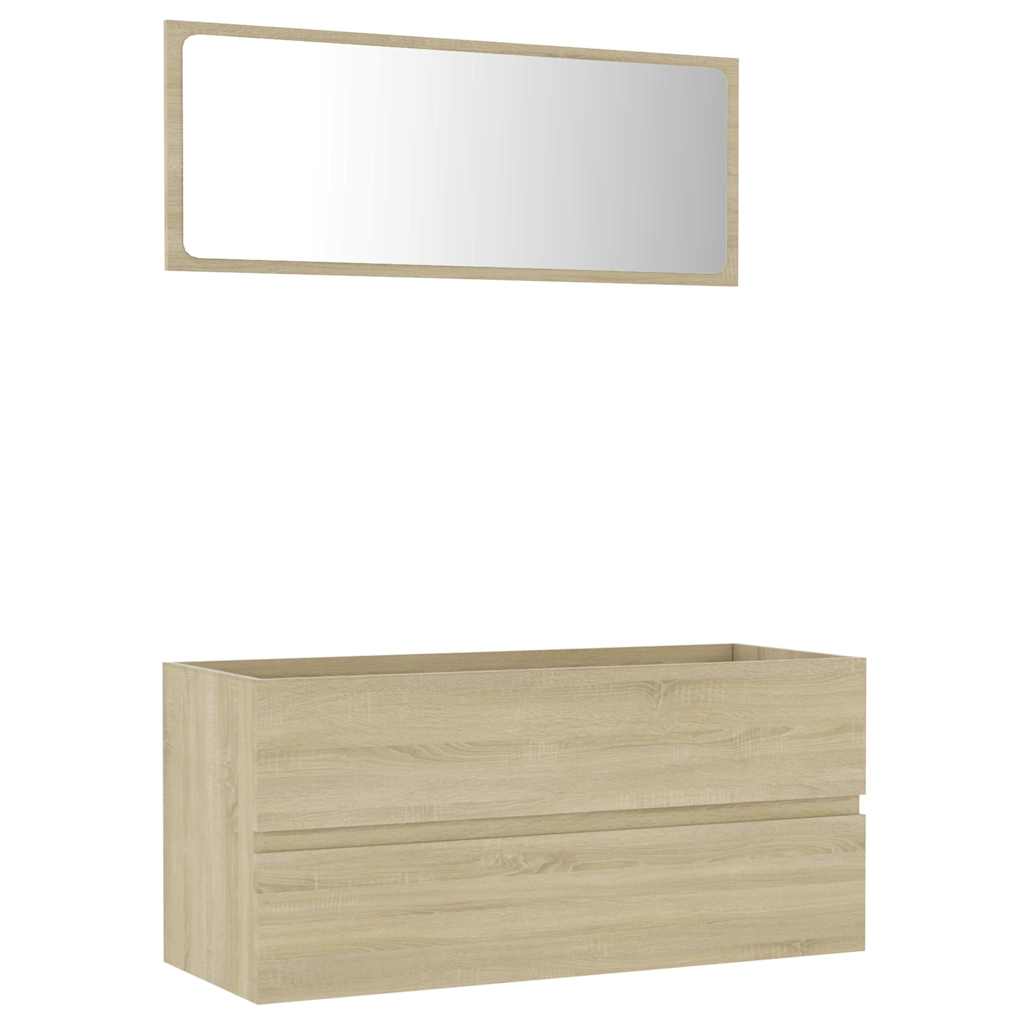 2-piece bathroom furniture set Sonoma oak wood material