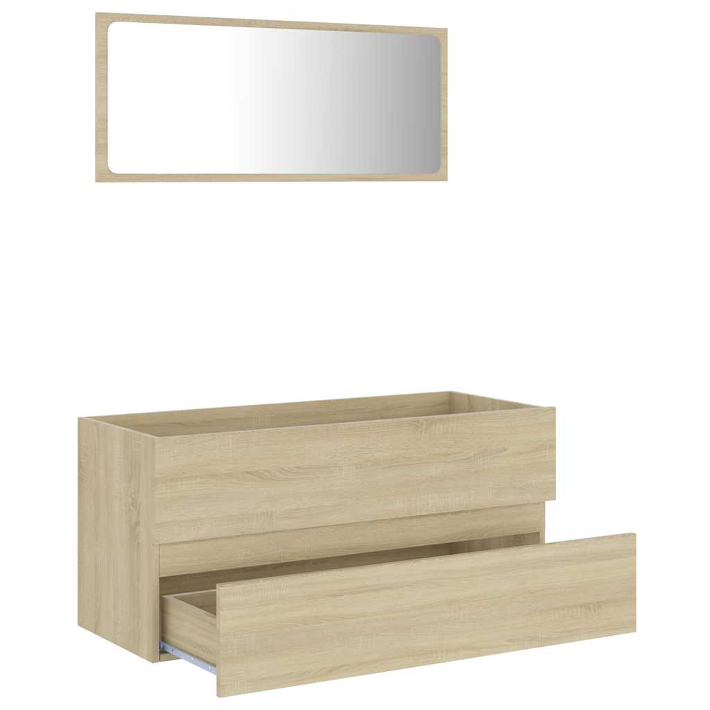 2-piece bathroom furniture set Sonoma oak wood material