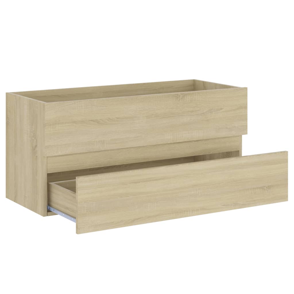 2-piece bathroom furniture set Sonoma oak wood material