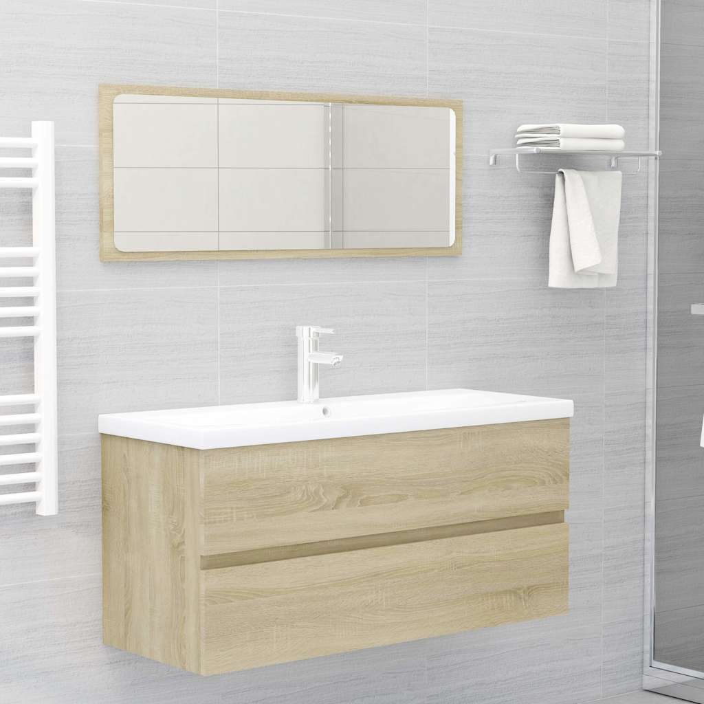 2-piece bathroom furniture set Sonoma oak wood material