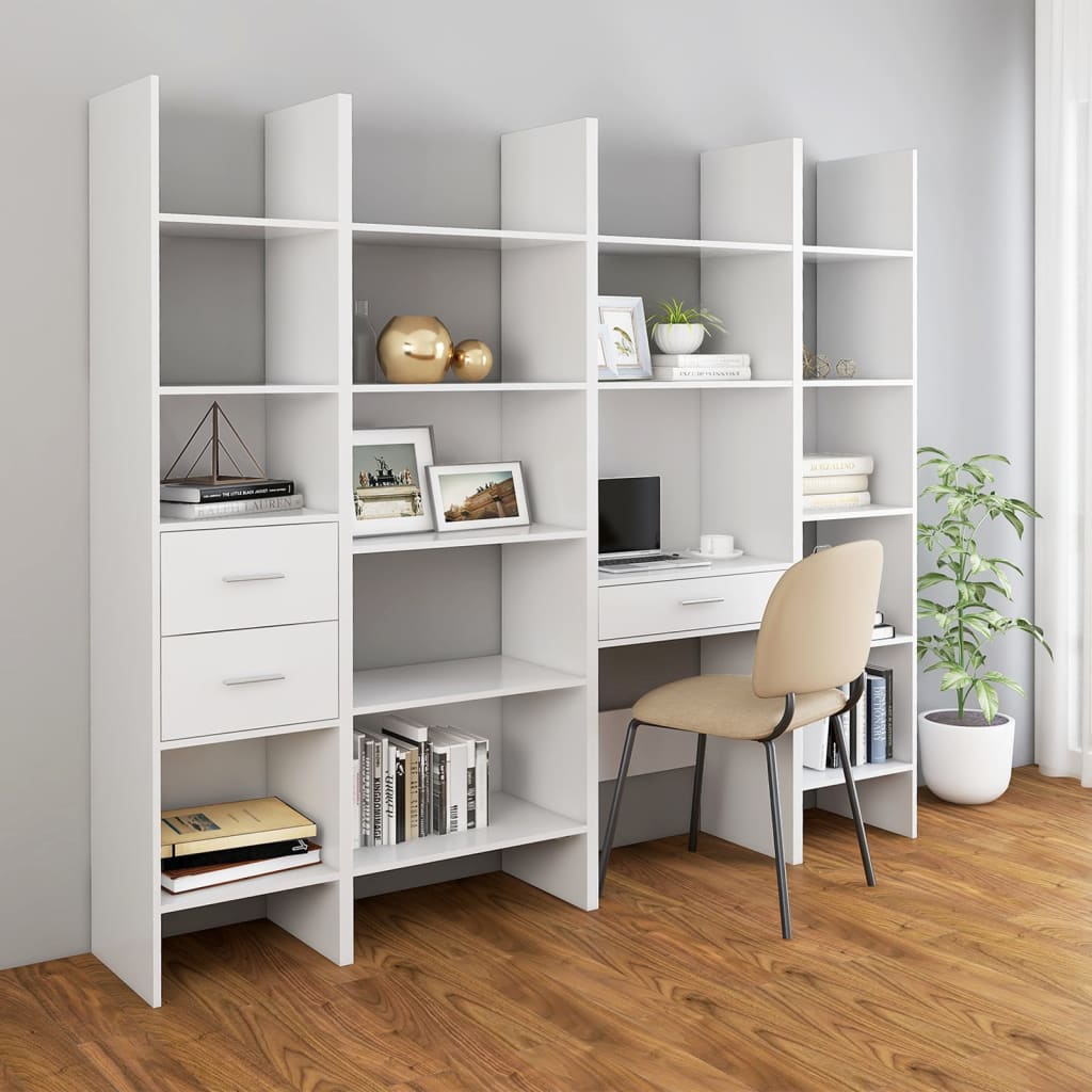 Bookshelf White 60x35x180 cm Wood Material