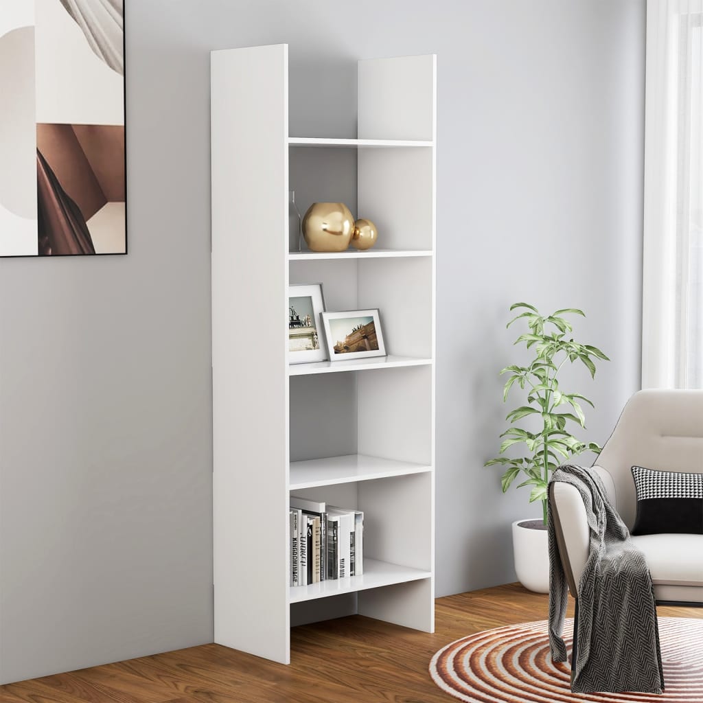 Bookshelf White 60x35x180 cm Wood Material