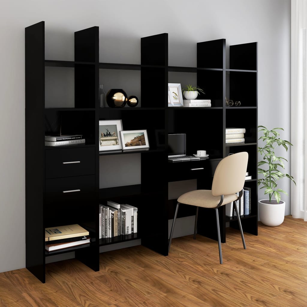 Bookshelf Black 60x35x180 cm Wood Material